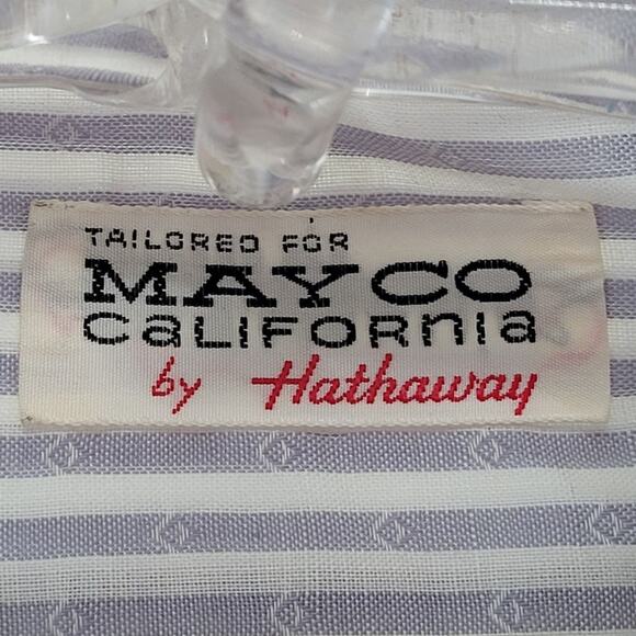 Hathaway Blue-White Striped Shirt—Perfect Layered or Workwear Smart 15.5 - Picture 4 of 14